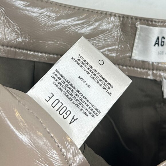 AGOLDE Paneled 90's Pinch Waist Powder Recycled Leather & Quail Recycled Leather - Picture 8 of 11